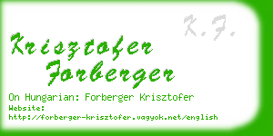 krisztofer forberger business card